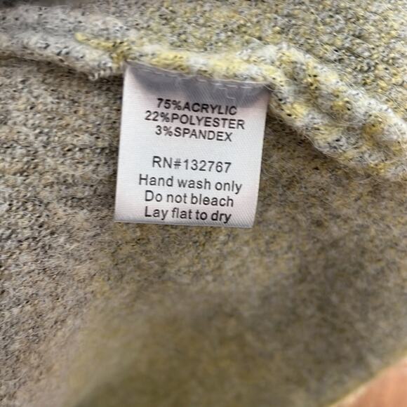 Baciano Yellow Gray Long Cardigan Car Coat with Pockets-Size Small - Picture 3 of 4